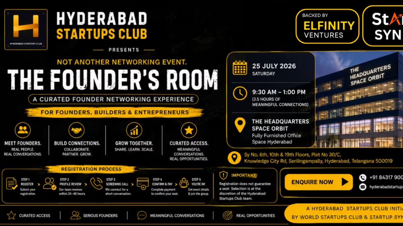 The Founder’s Room – Hyderabad Startups Club