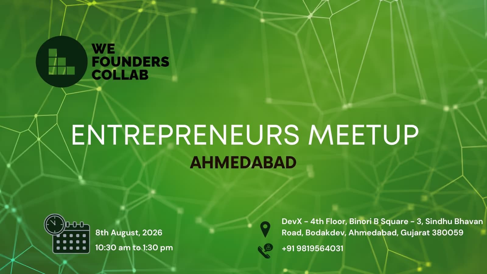 Entrepreneurs Meetup by We Founders Collab Ahmedabad 2026