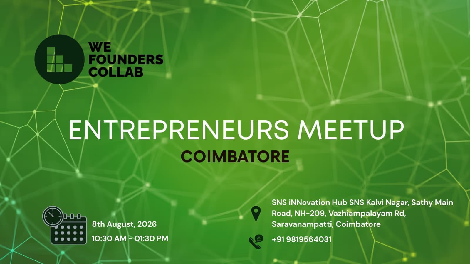 Entrepreneurs Meetup by We Founders Collab Coimbatore 2026