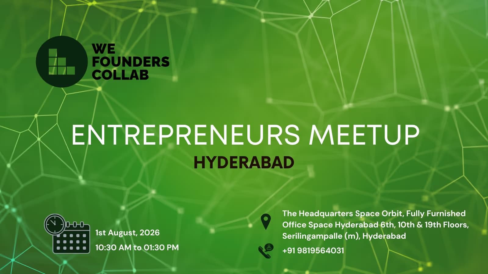 Entrepreneurs Meetup by We Founders Collab Hyderabad 2026