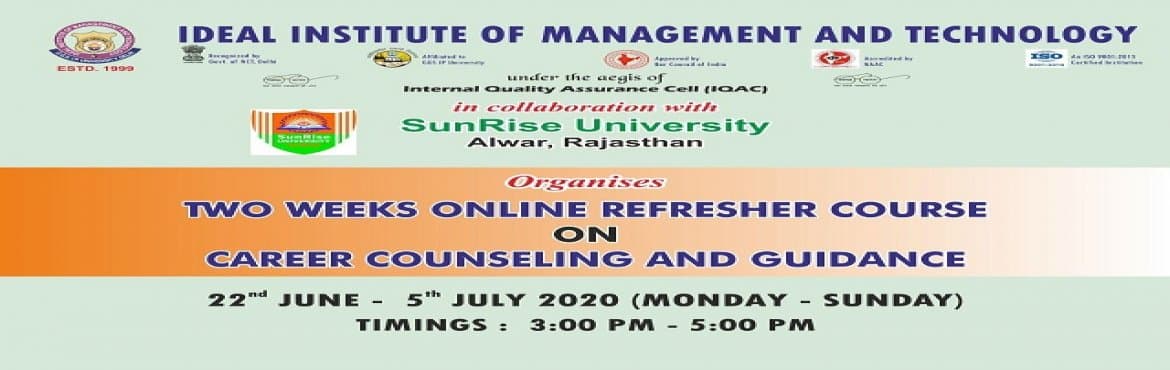 TWO WEEKS ONLINE REFRESHER COURSE ON CAREER COUNSELLING and GUIDANCE