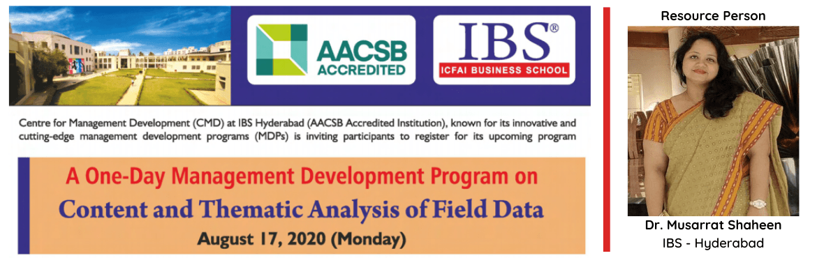 One Day Management Development Program on Content and Thematic Analysis of Field Data