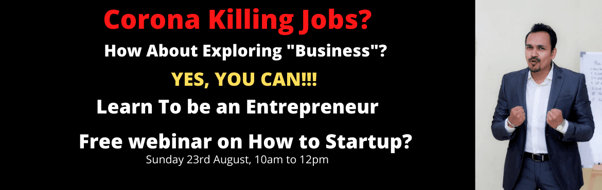 BE YOUR OWN BOSS Free Webinar on How To Startup this Sunday 23rd August