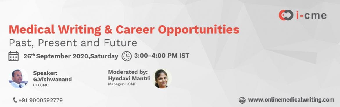 Webinar on Medical Writing and Career Opportunities