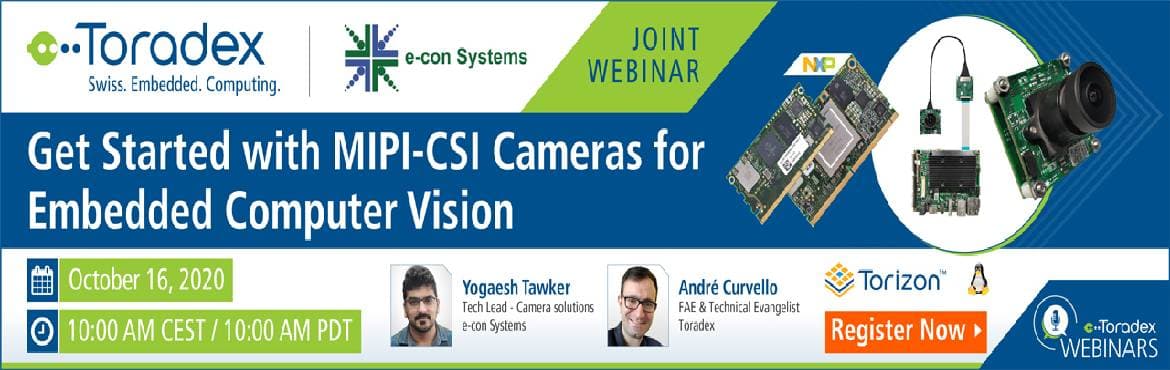 Webinar: Get Started with MIPI-CSI Cameras for Embedded Computer Vision