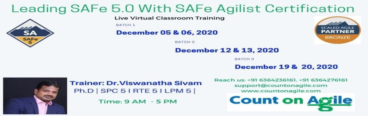 Leading SAFe 5.0 Live Training on Dec month