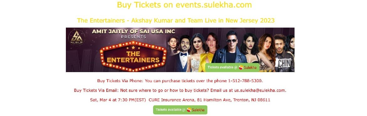 The Entertainers - Akshay Kumar and Team Live in New Jersey 2023