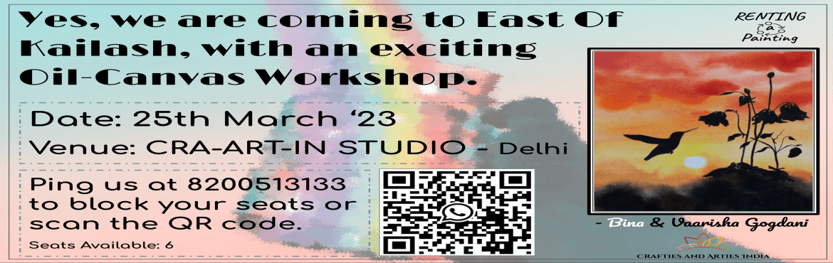 Oil Canvas Workshop in East of Kailash, New Delhi.
