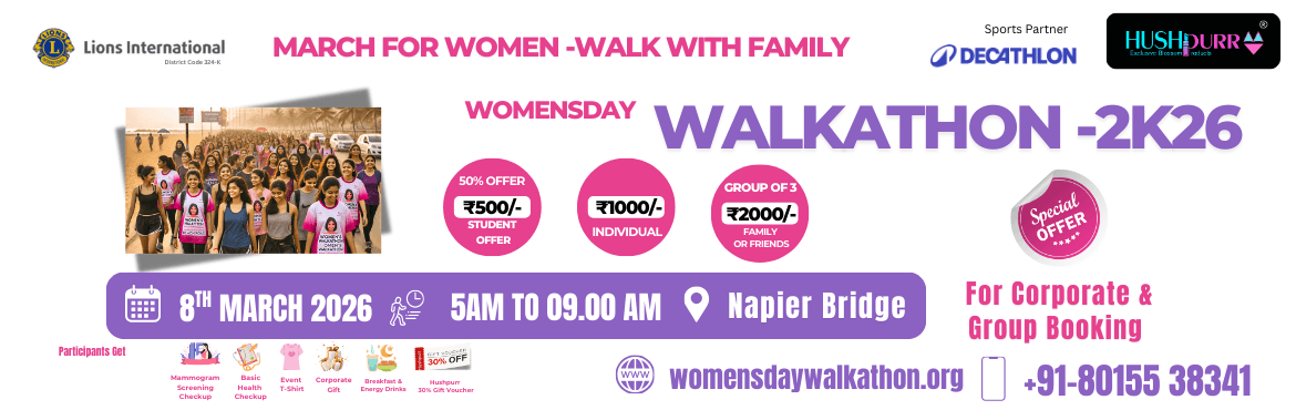 Womensday Walkathon 2K26 - March for Women -Walk with Family